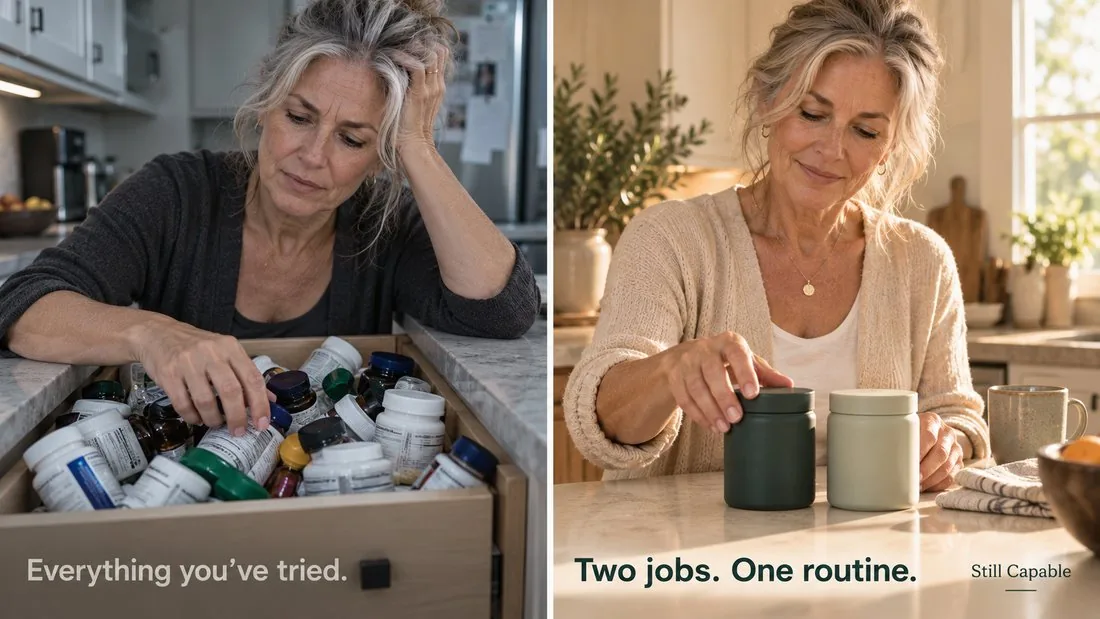 Everything you've tried — vs — Two jobs. One routine. Still Capable